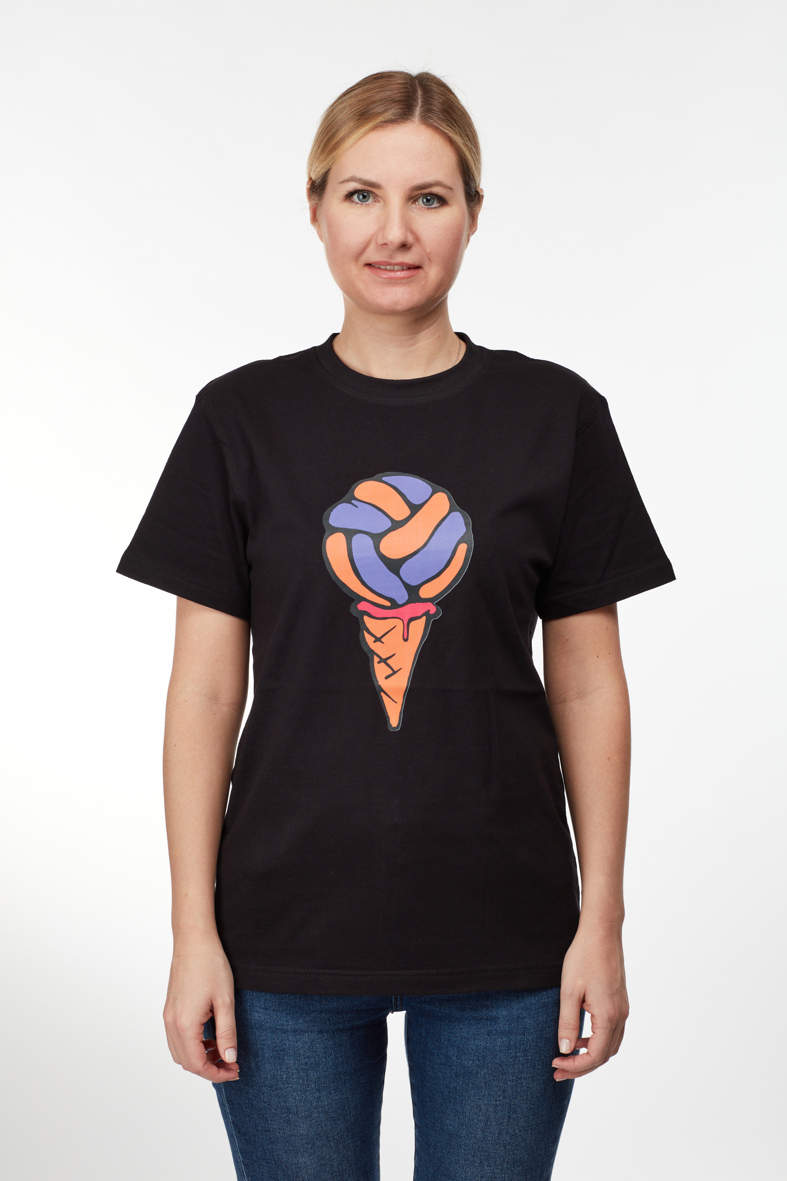 Футболка с принтом "Мороженое" унисекс - фото - 2