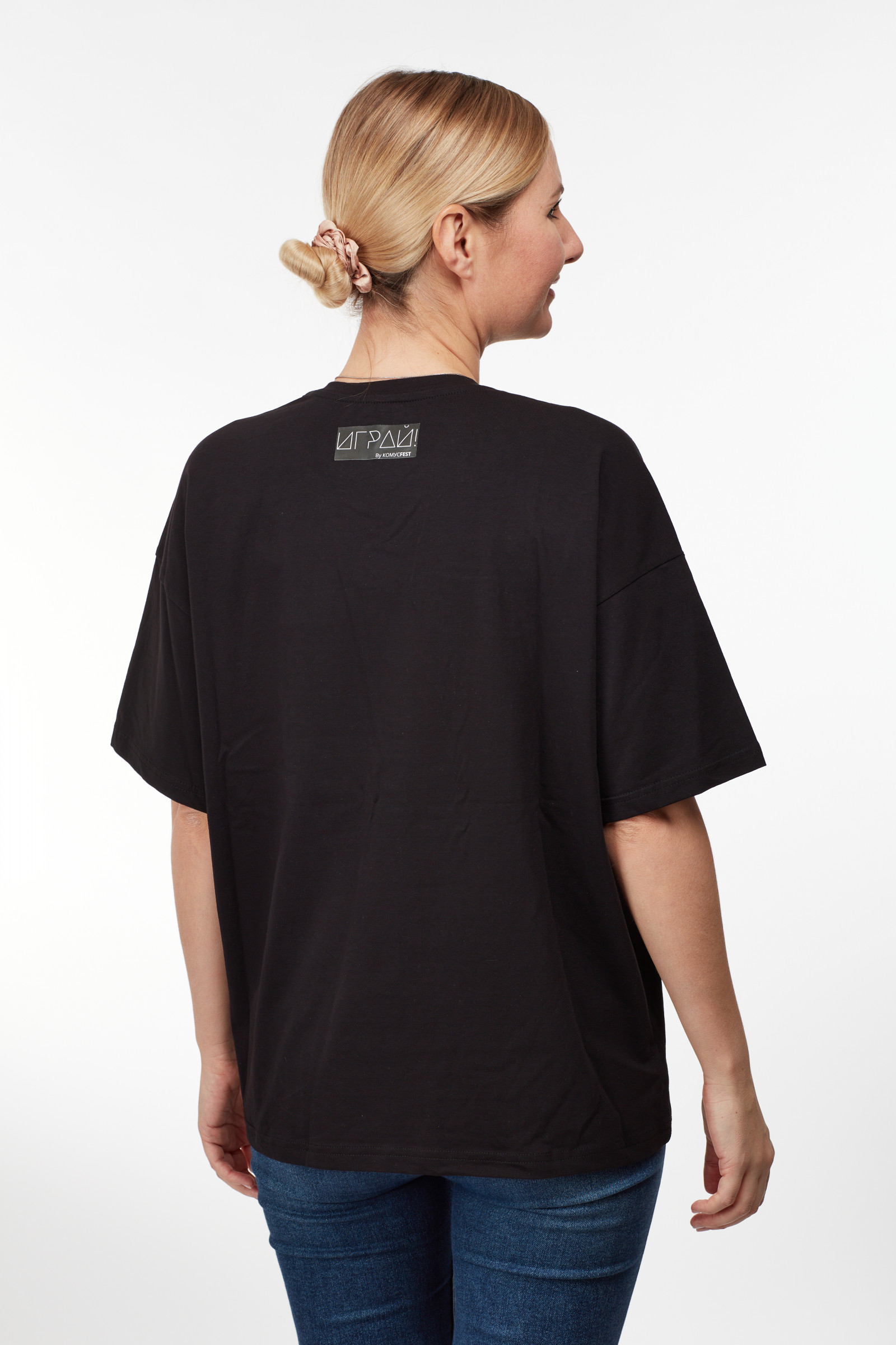 Футболка с принтом "Девушка" OverSize Женская - фото - 1